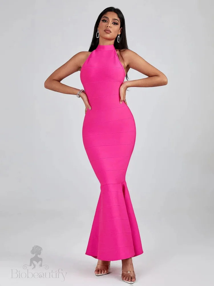 Hayami Bandage Halter Mermaid Gown