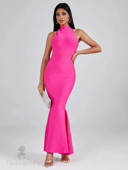 Hayami Bandage Halter Mermaid Gown