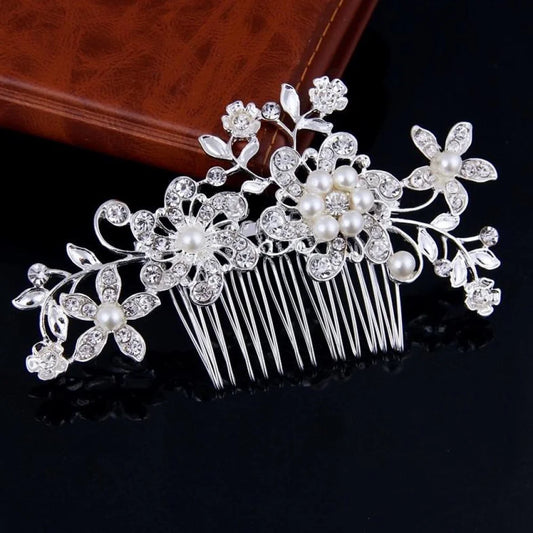 Hazel Pearl Crystal Bridal Hair Comb