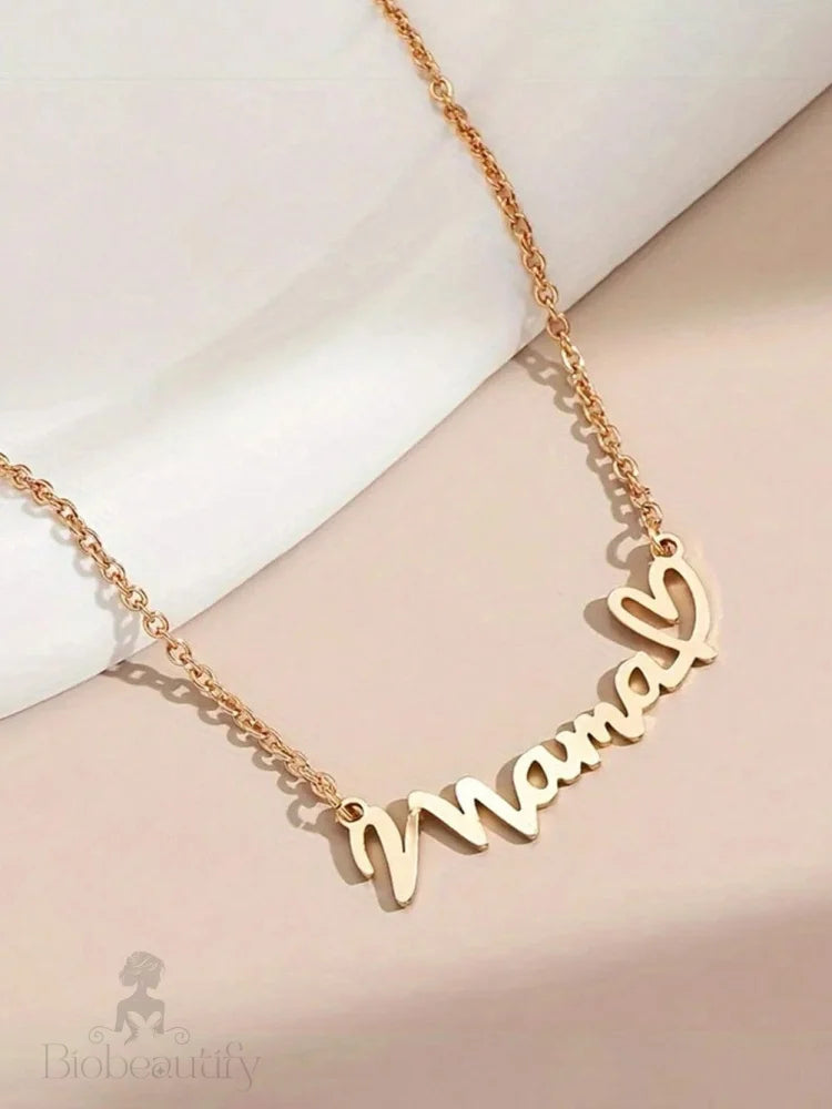 Heart Mama Pendant Necklace With Chain