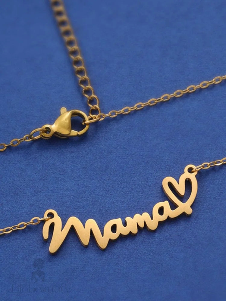 Heart Mama Pendant Necklace With Chain