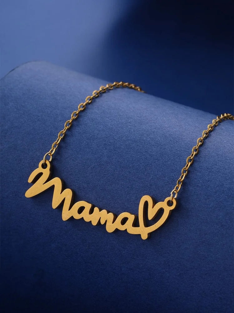 Heart Mama Pendant Necklace With Chain