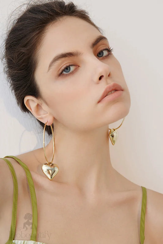 Heart Shaped Earrings Gold