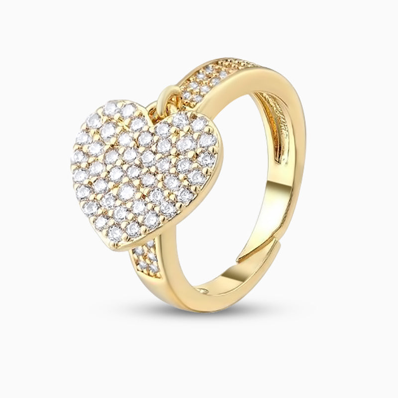 Heart Sparkle Ring Gold