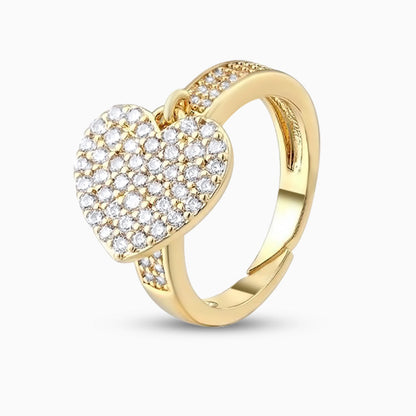 Heart Sparkle Ring Gold
