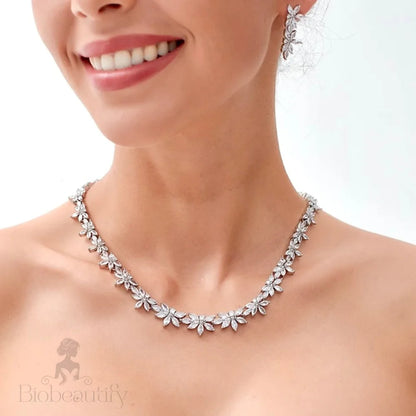 Heather Cubic Zirconia Bridal Jewelry Set In Silver And Gold