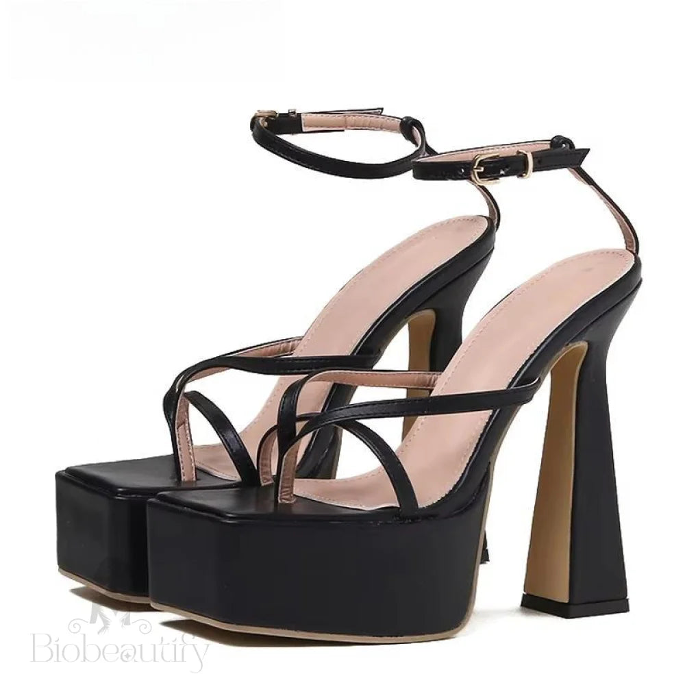 High Heel Platform Strappy Shoes For Fall Street Style