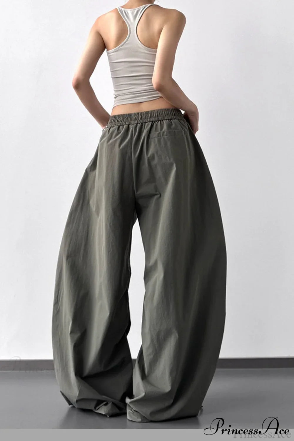 High-Waisted Loose Wide-Leg Cargo Pants