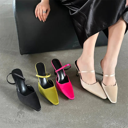 Hollow Out Women Slippers Sandals Pointed Toe High Heel Pumps