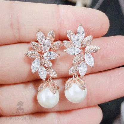 Ida Pearl And Cz Bridal Jewelry Set