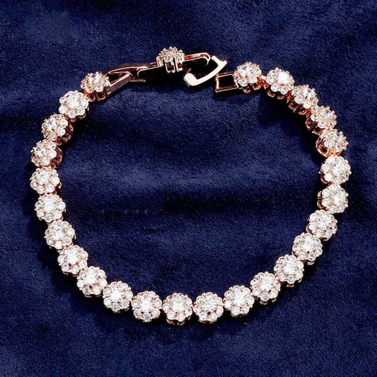 Wedding Jewelry - Cubic Zirconia Bridal Bracelet - Available in Rose Gold and Silver