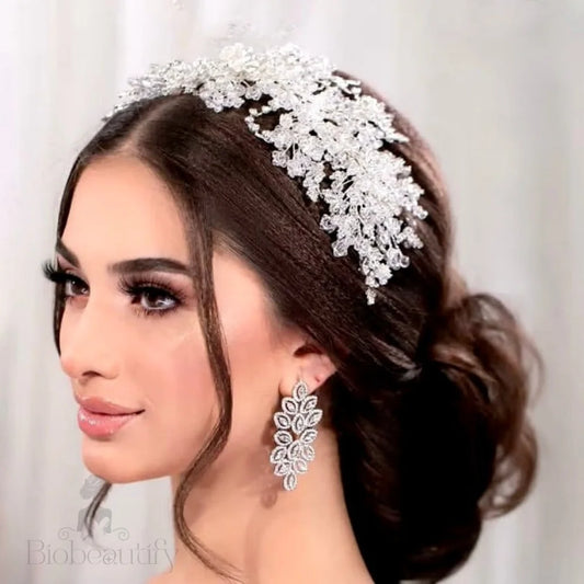 Ira Silver Crystal Bridal Headband