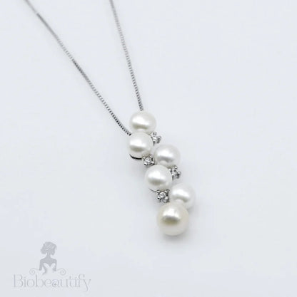 Isolde Freshwater Pearl Sterling Silver Bridal Necklace