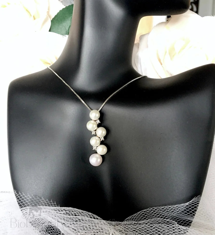 Isolde Freshwater Pearl Sterling Silver Bridal Necklace