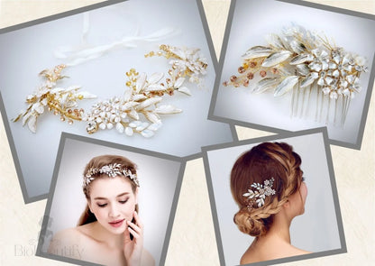 Ivy Bohemian Crystal Hair Comb Gold Silver Options