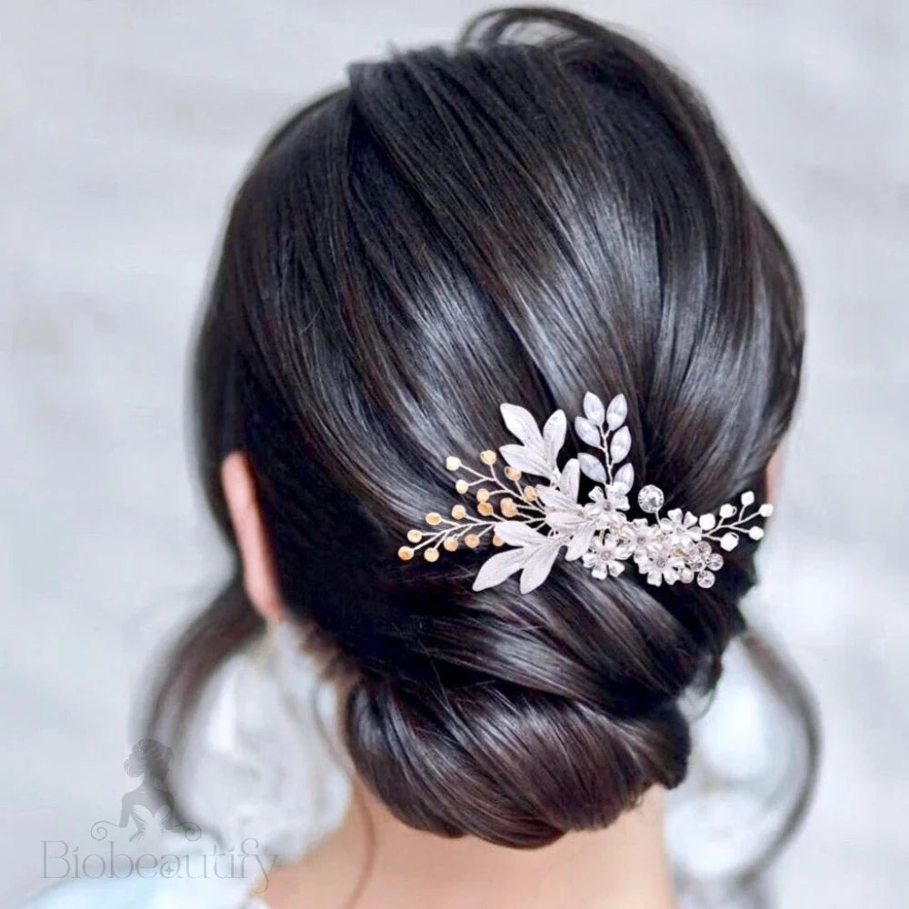 Ivy Bohemian Crystal Hair Comb Gold Silver Options