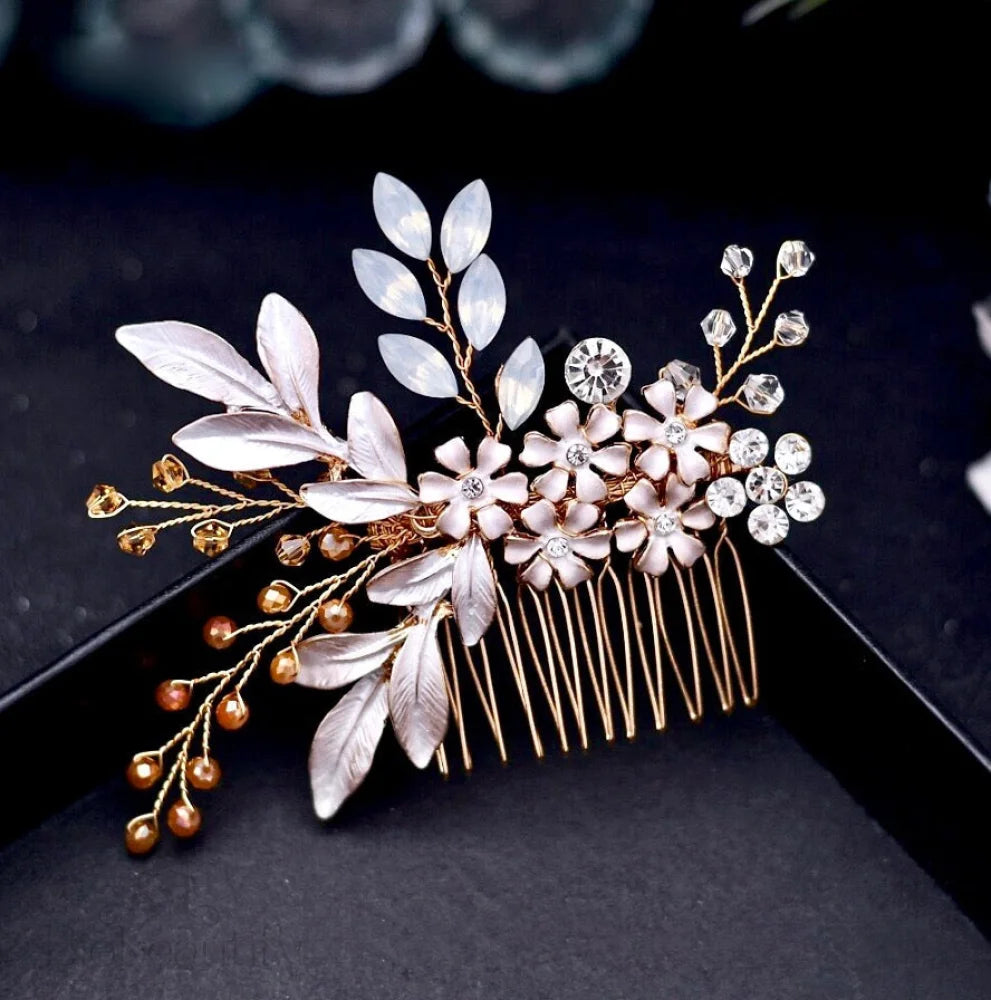 Wedding Hair Accessories - Bohemian Crystal Hair Comb - Available in Gold and Silver