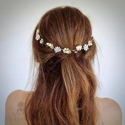 Jaclyn Gold Pearl Crystal Bridal Headband