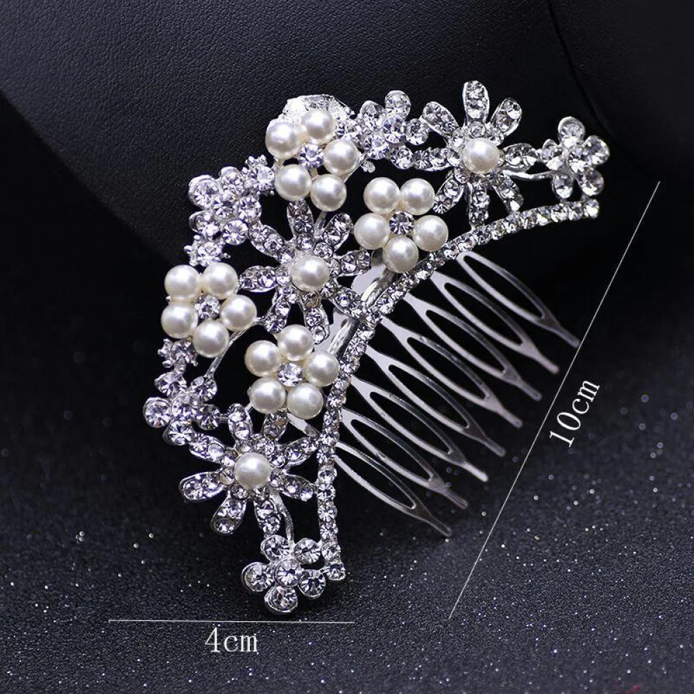 Jacqueline Pearl Crystal Bridal Hair Comb