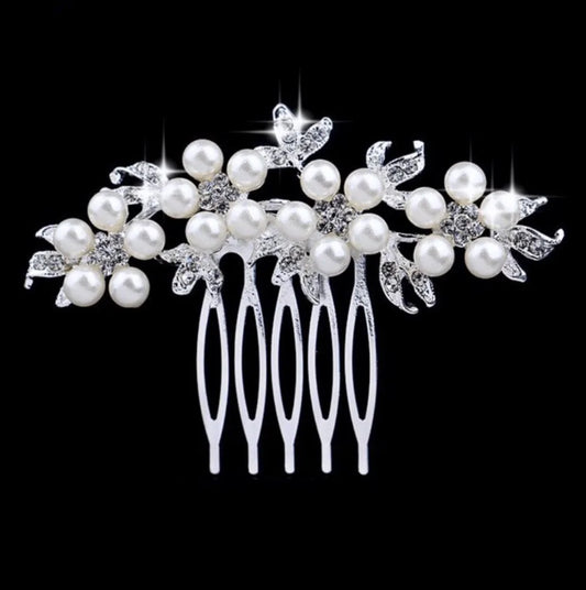 Wedding Hair Accessories - Pearl and Crystal Bridal Hair Comb