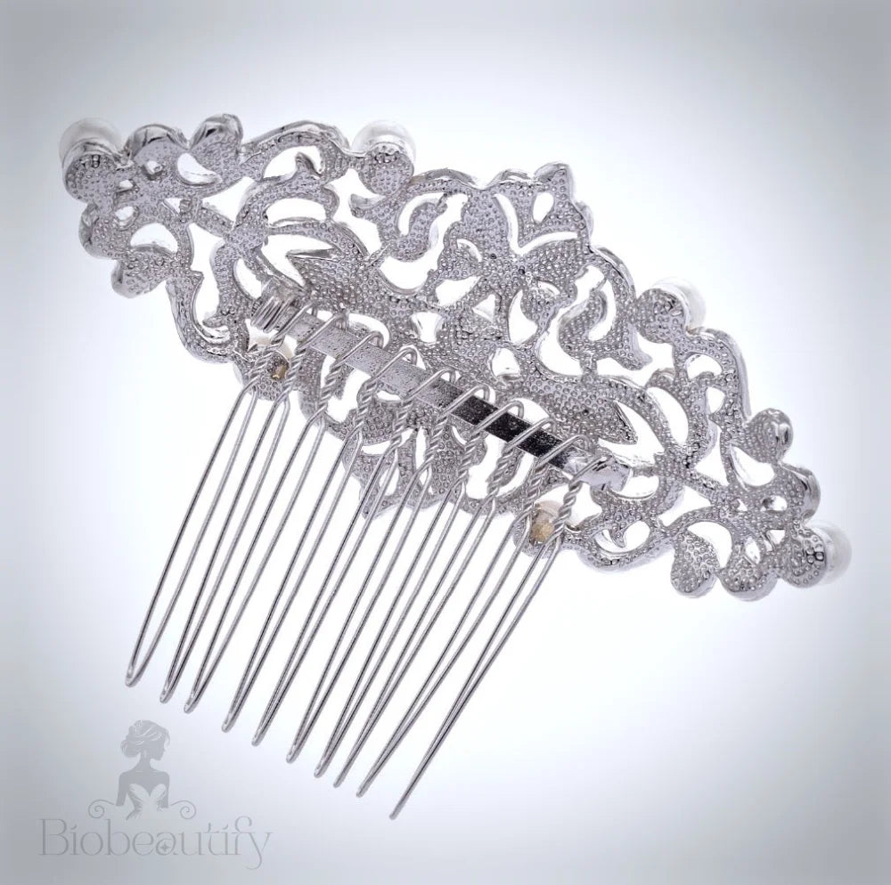 Jade Vintage Pearl Crystal Bridal Hair Comb