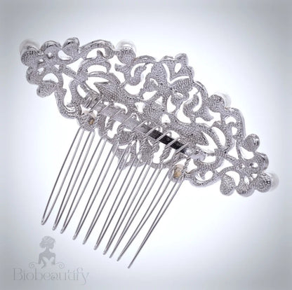 Jade Vintage Pearl Crystal Bridal Hair Comb