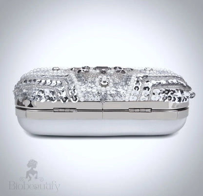 Jaimee Silver Bridal Clutch