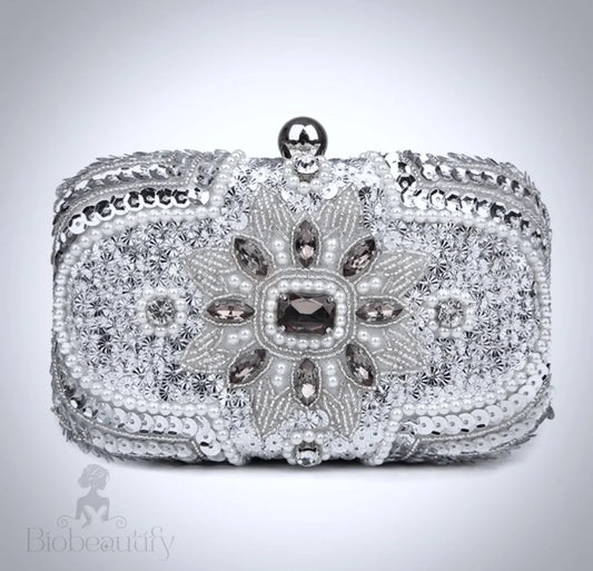 Jaimee Silver Bridal Clutch