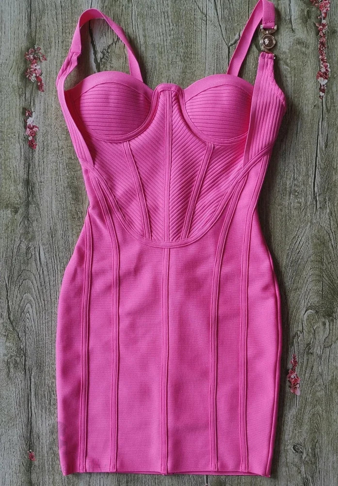 Janea Fuchsia Bandage Dress -