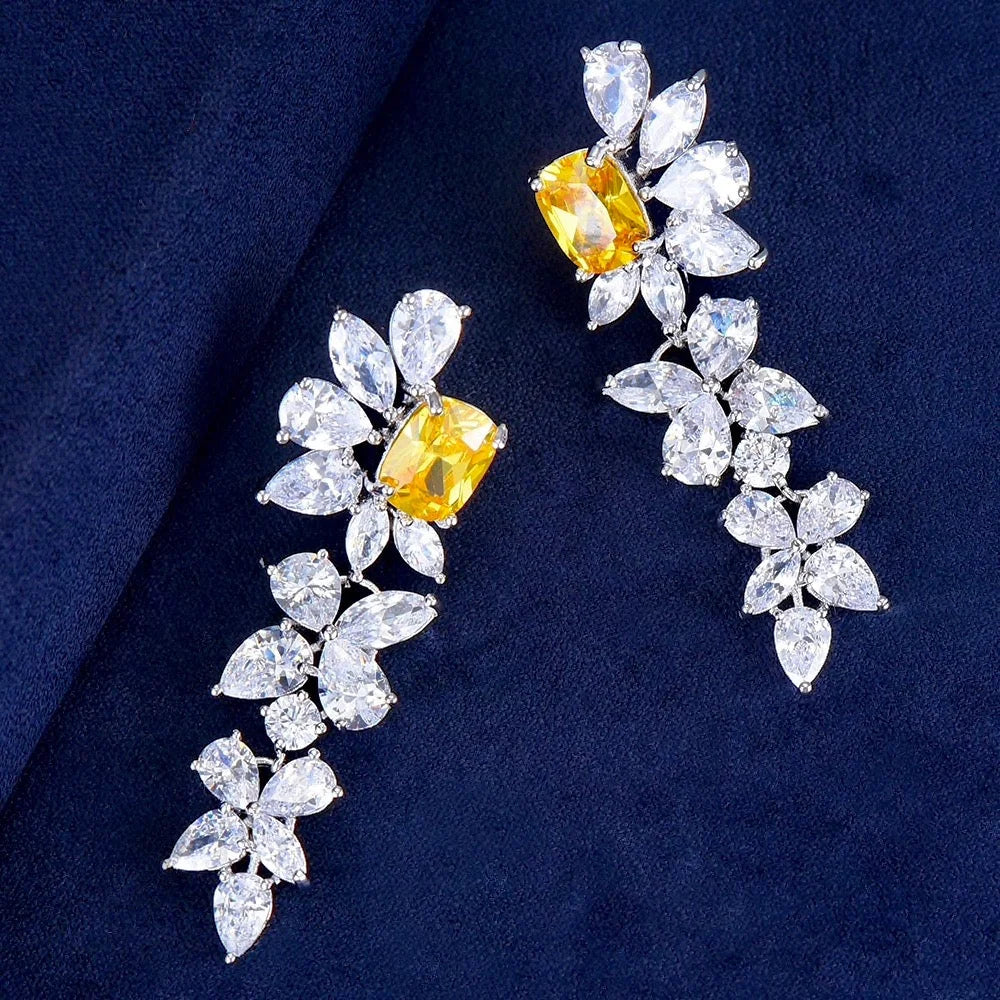 Jayla Yellow Cubic Zirconia Wedding Earrings