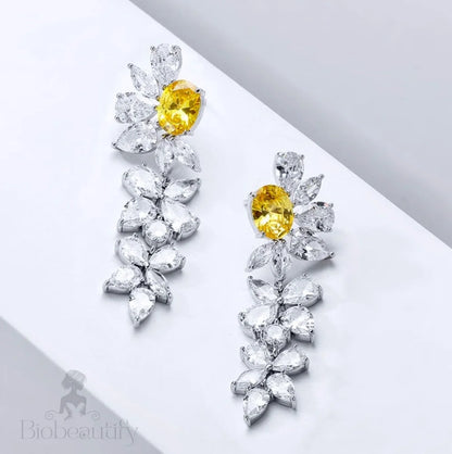 Jayla Yellow Cubic Zirconia Wedding Earrings