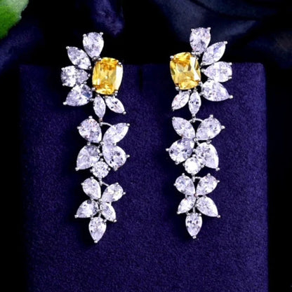 Jayla Yellow Cubic Zirconia Wedding Earrings