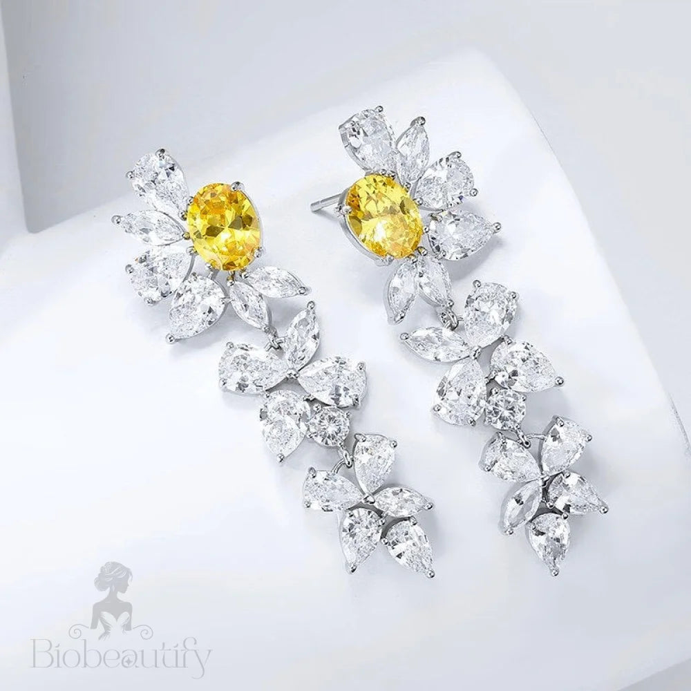 Jayla Yellow Cubic Zirconia Wedding Earrings