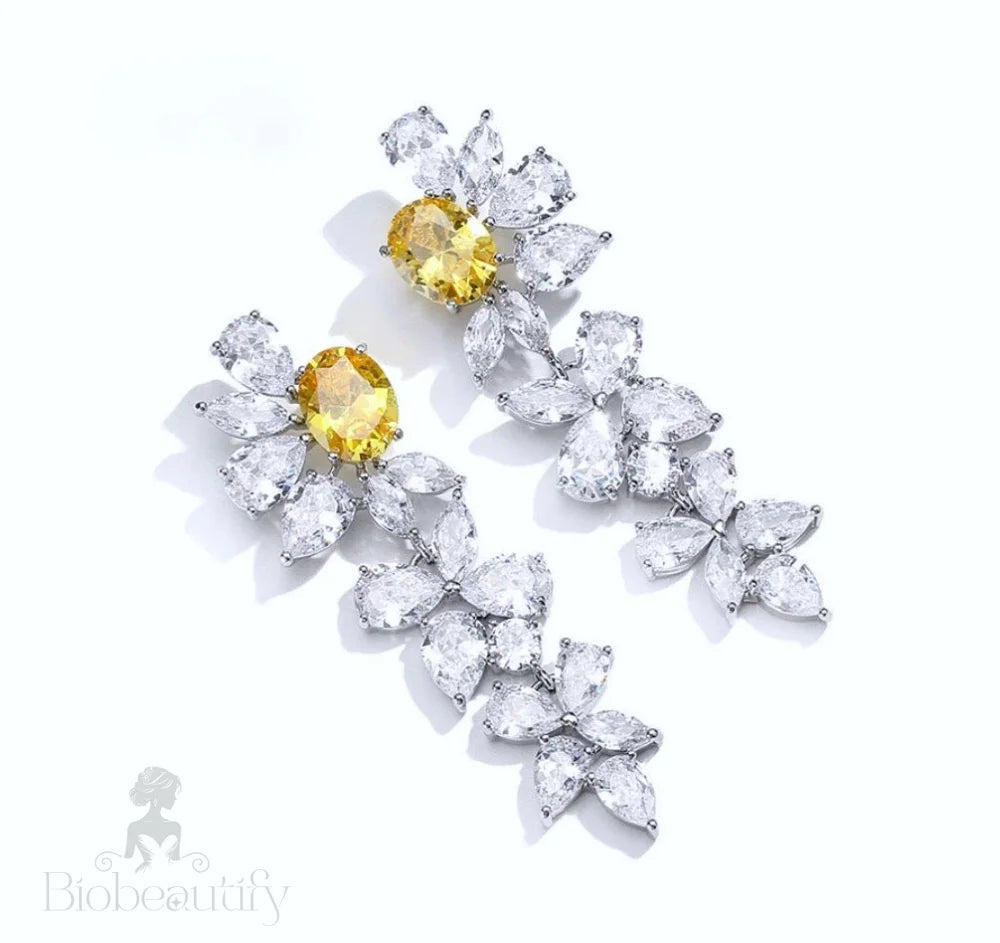 Jayla Yellow Cubic Zirconia Wedding Earrings