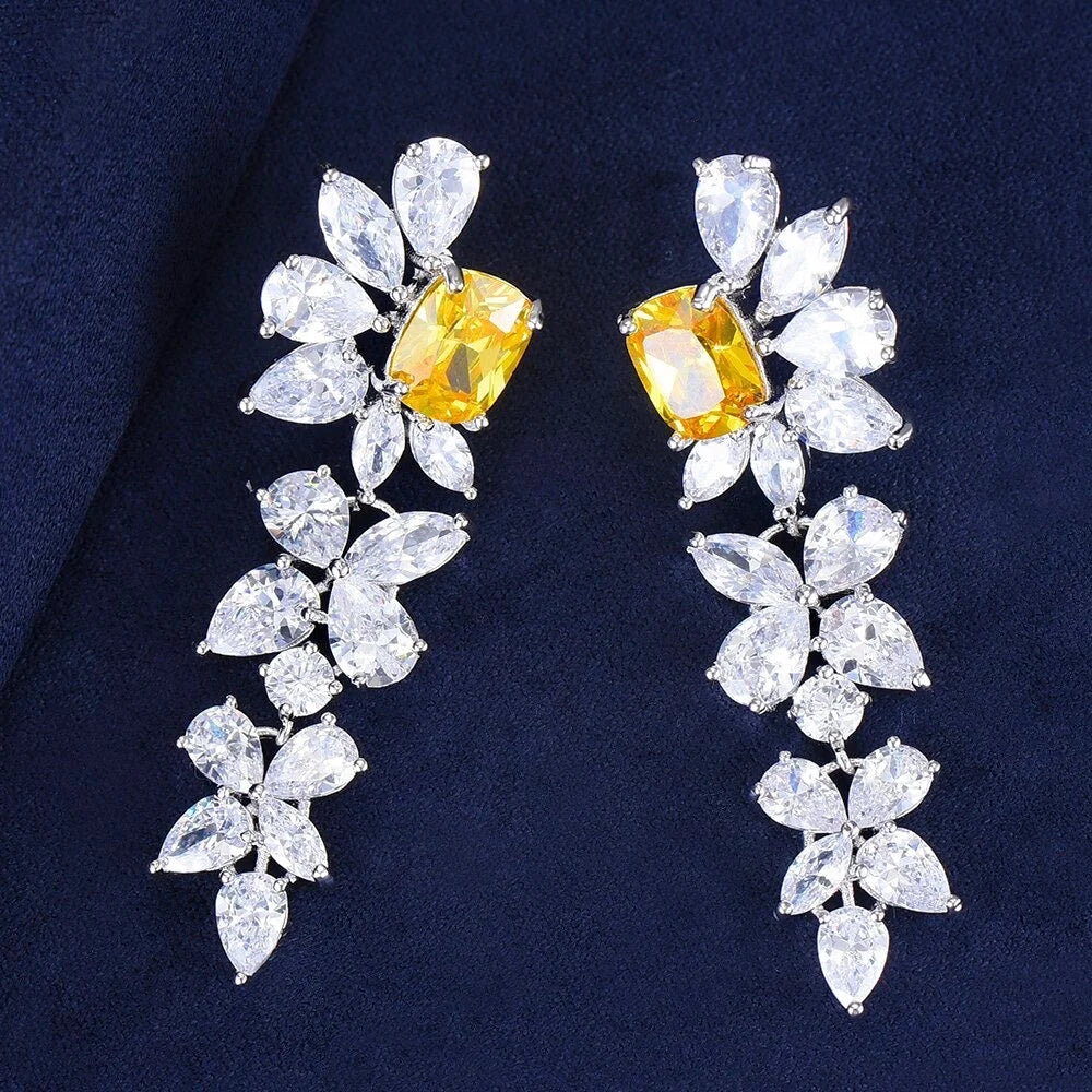 Jayla Yellow Cubic Zirconia Wedding Earrings