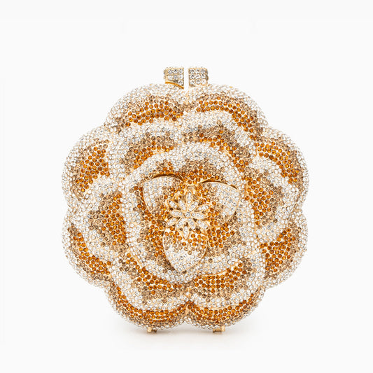 Jeline Gold Flower Clutch Bag