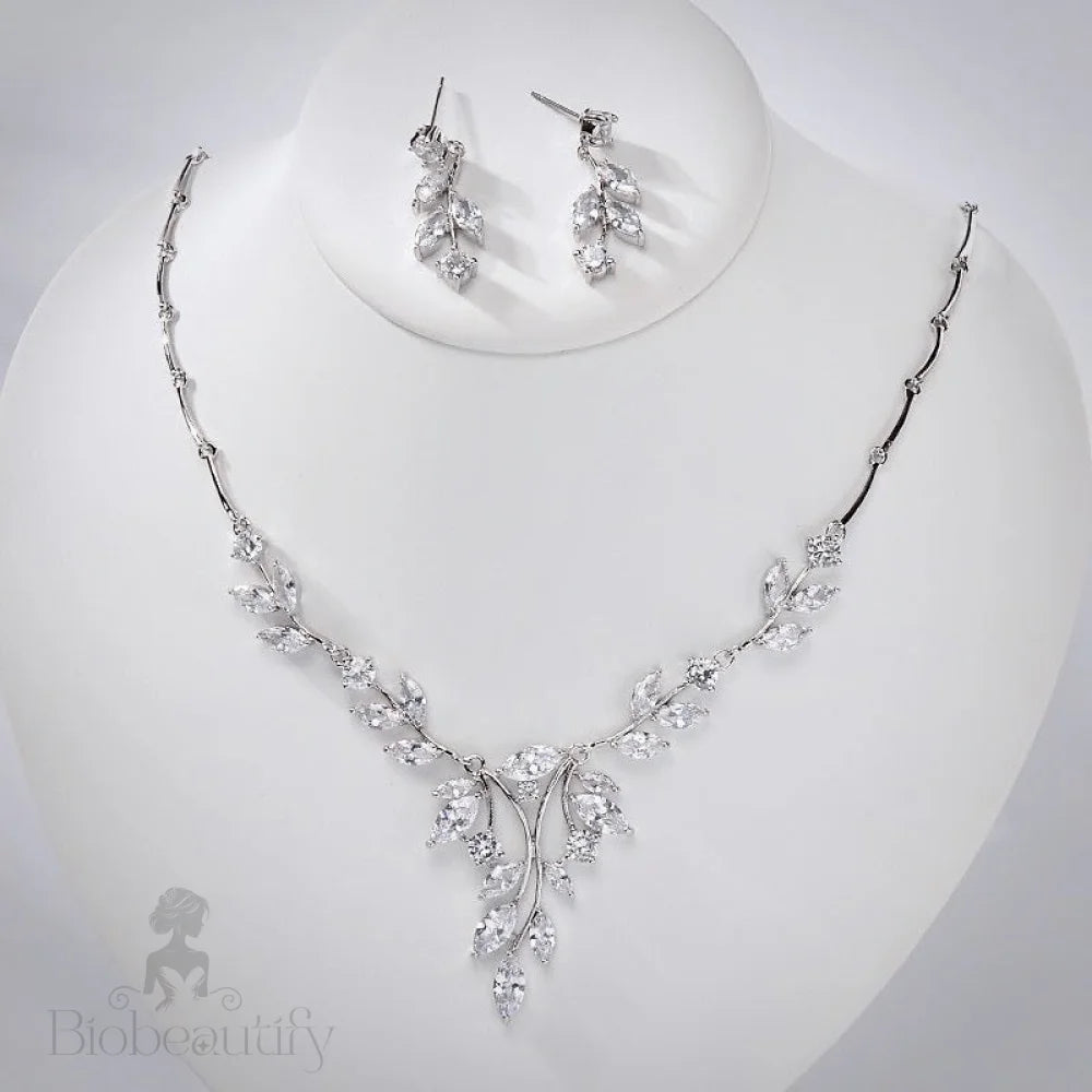 Jillian Cubic Zirconia Wedding Jewelry Set Silver And Gold Options