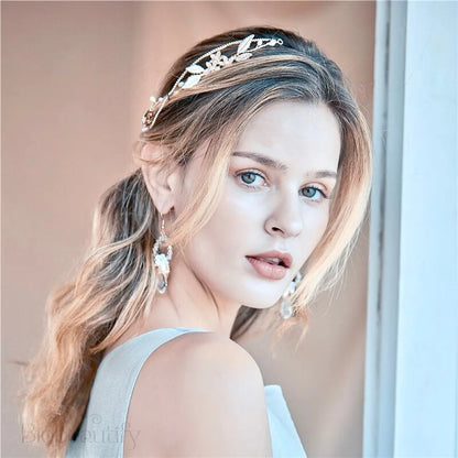 Johanna Gold Pearl Wedding Headband