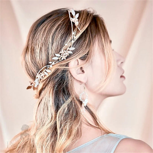 Johanna Gold Pearl Wedding Headband