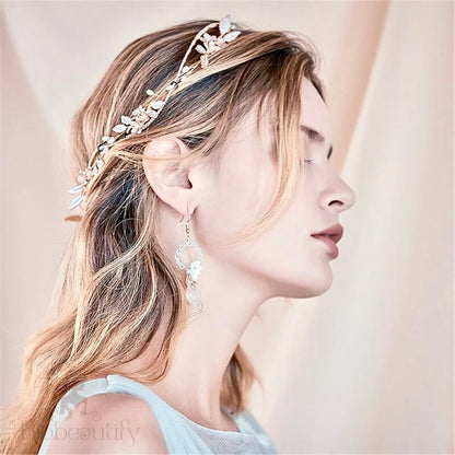 Johanna Gold Pearl Wedding Headband