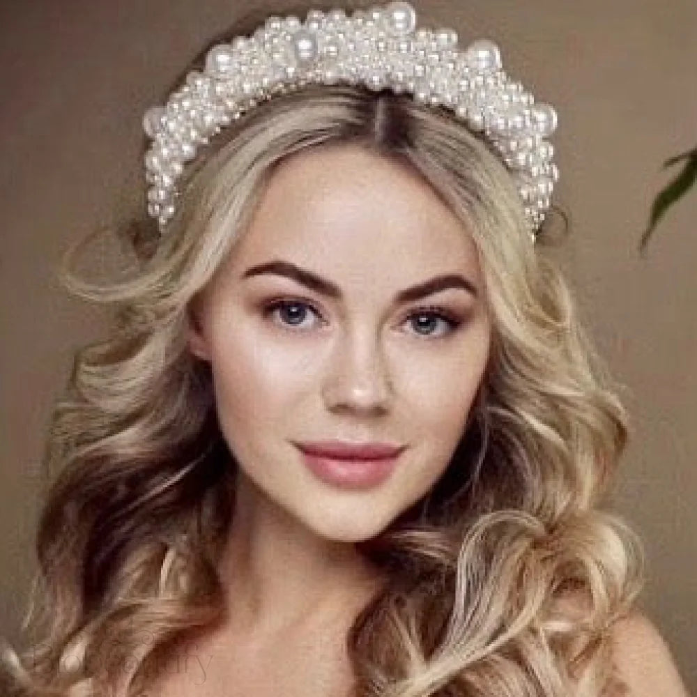 Joselynn Velvet Pearl Bridal Headband