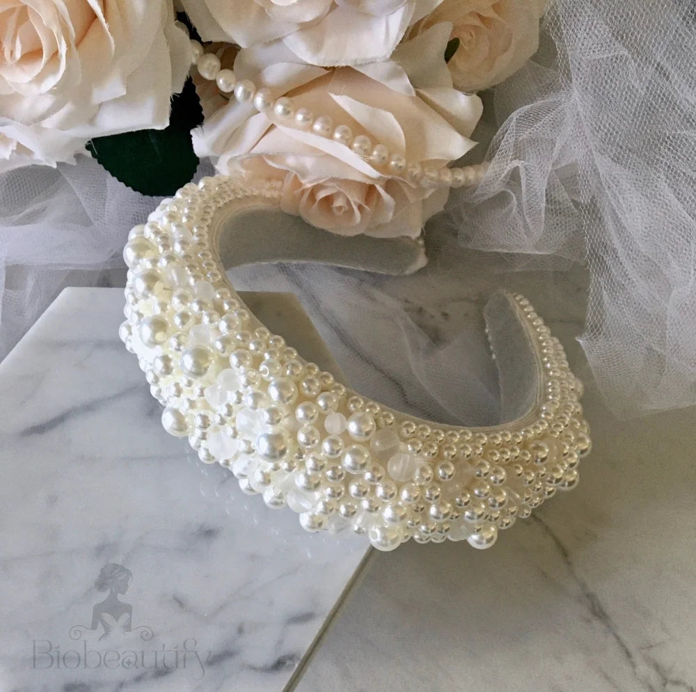 Joselynn Velvet Pearl Bridal Headband