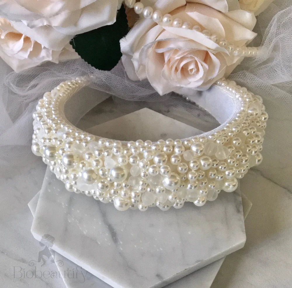 Joselynn Velvet Pearl Bridal Headband