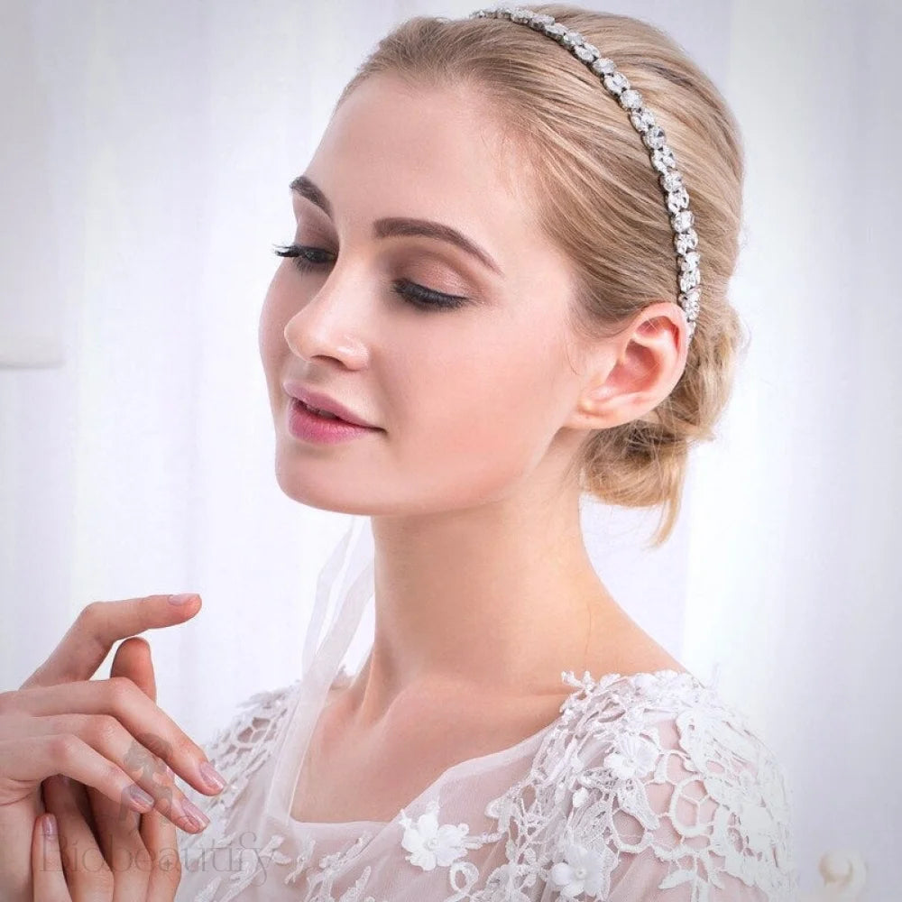 Wedding Hair Accessories - Classic Crystal Bridal Headband - Available in Silver and Gold