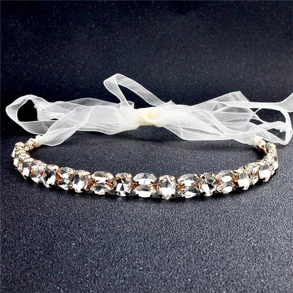 Wedding Hair Accessories - Classic Crystal Bridal Headband - Available in Silver and Gold