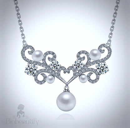 Joy Pearl And Zirconia Bridal Necklace