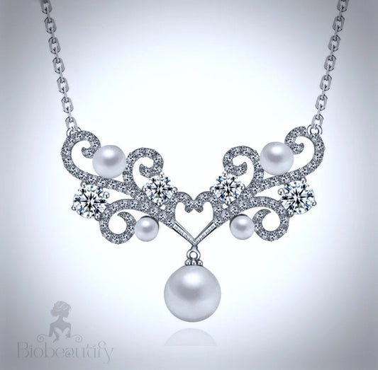 Joy Pearl And Zirconia Bridal Necklace