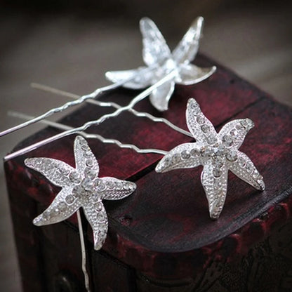 Kailani Crystal Sea Star Hair Pin Set Of 5