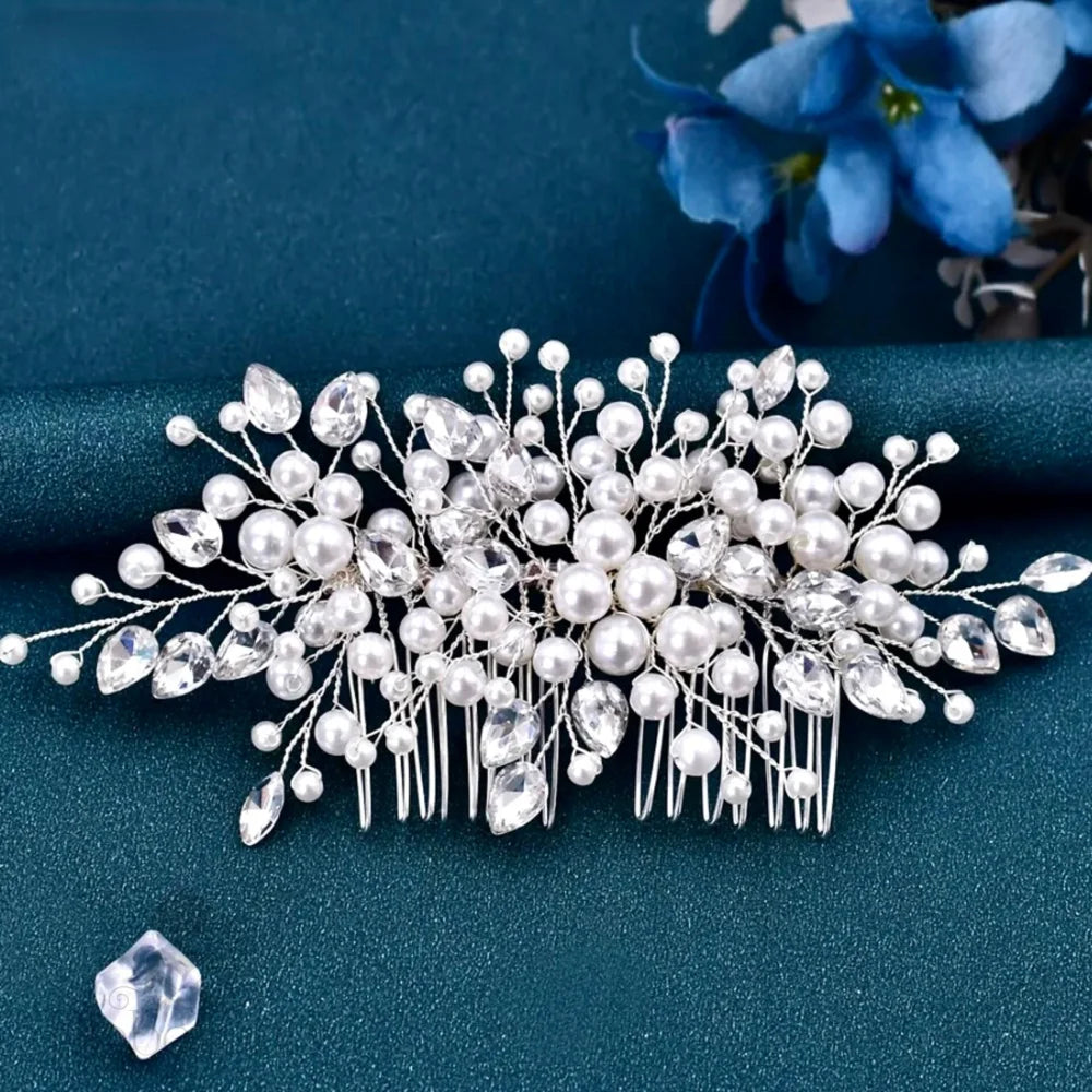 Kalani Pearl Crystal Bridal Hair Comb