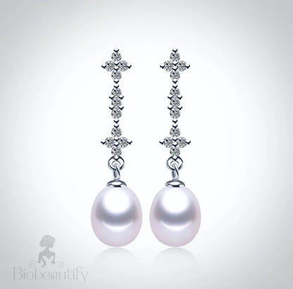 Kamila Freshwater Pearl Sterling Silver Bridal Earrings